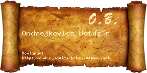 Ondrejkovics Botár névjegykártya